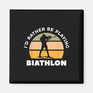 Aimant Retro Je préfère jouer Biathlon Biathlète 1