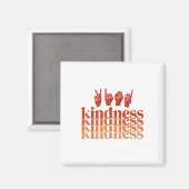 Aimant Rétro Kindness Sourde Sensibilisation Chemise Lang (Recto/Verso)