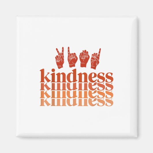 Aimant Rétro Kindness Sourde Sensibilisation Chemise Lang (Devant)
