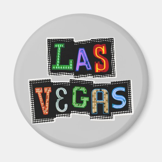 Aimant Retro Las Vegas Neon (Devant)