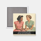 Aimant Retro les années 50, ivre et désordonné, dit (Recto/Verso)