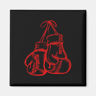Aimant Retro Love Red Boxer Gants Cadeaux Boxer Cadeau