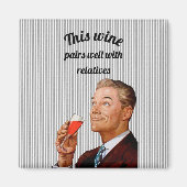 Aimant Retro Mari Vin Drôle Dit (Devant)