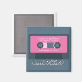 Aimant Rétro Mariage Mixtape Enregistrer la date (Recto/Verso)