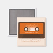 Aimant Rétro Mariage Mixtape Enregistrer la date (Recto/Verso)