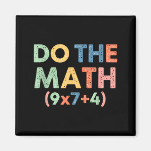 Aimant Rétro Mathématiques Faites Le Calcul (9x7+4) Équat