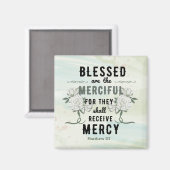 Aimant Rétro Matthieu 5:7 Verset biblique (Recto/Verso)