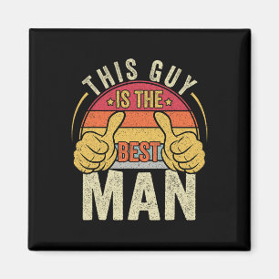 Aimant Retro Meilleur Homme Mariage Groomsmen Funny Bride