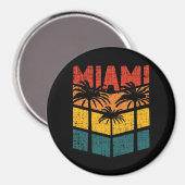 Aimant Rétro Miami Florida Beach Souvenir Palm Tree année (Recto/Verso)