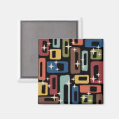 Aimant Retro Mid-Century Moderne Abstrait (Recto/Verso)