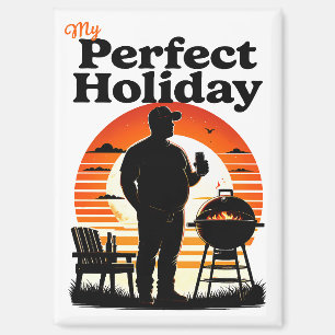 Aimant Rétro Mon Idéal Vacances Texte Foncé