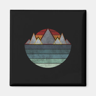 Aimant Retro Mountain Outdoors - Randonnée, Camping, Esca