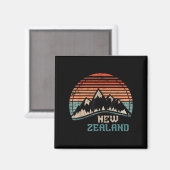 Aimant Retro Mountains New Zealand  (Recto/Verso)
