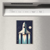 Aimant Retro Navette Spatiale des Années 50 Âge Spatial (In Situ (Lave-vaisselle))
