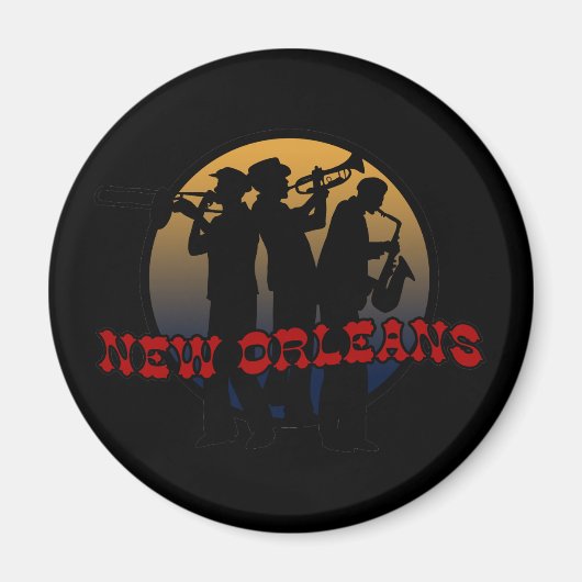 Aimant Retro New Orleans Jazz (Devant)