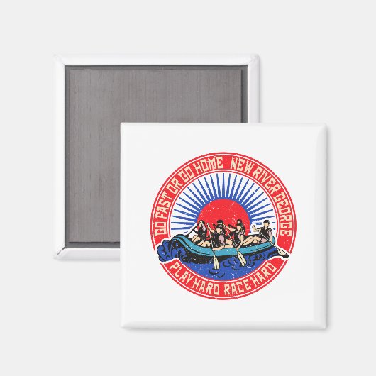 Aimant Retro New River George Rafting _1 (Recto/Verso)