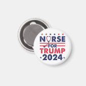 Aimant Retro Nurses For Trump 2024 America Stars Drapeau  (Recto/Verso)