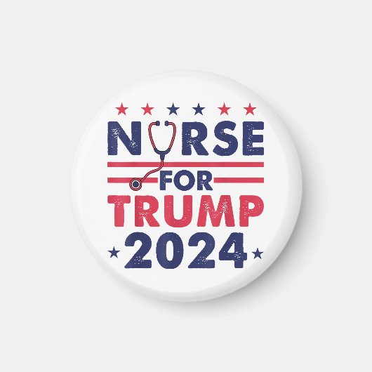 Aimant Retro Nurses For Trump 2024 America Stars Drapeau  (Devant)