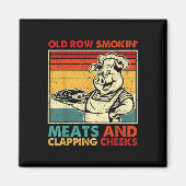 Aimant Retro Old Row Smoking Meats And Clapping Cheeks Fu (Devant)