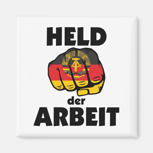 Aimant Rétro Ostalgie RDA Héros du travail (Devant)