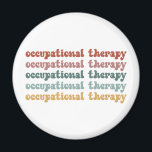 Aimant Retro OT ergothérapie OT étudiant<br><div class="desc">Retro OT ergothérapie - Cadeaux d'appréciation des étudiants et des ergothérapeutes de l'école OT pour le mois OT!</div>
