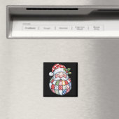 Aimant Retro Patchwork Santa Claus Noël Preppy Joyeux Joy (In Situ (Lave-vaisselle))