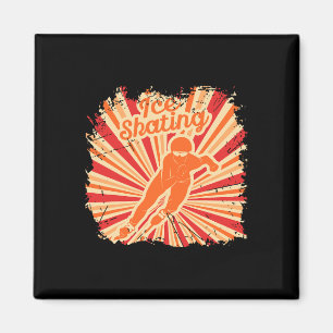 Aimant Retro Patinage Vintage Sports d'hiver