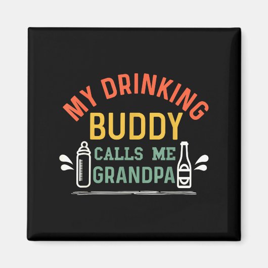 Aimant Retro Pregnancy Announcement Grandpa My Drinking B (Devant)