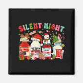 Aimant Retro Profol Silent Night Icu Nurses Funny Merry C (Devant)
