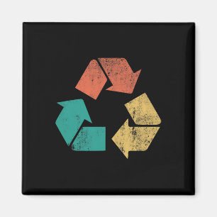 Aimant Retro Recycle Logo Protéger la nature Jour des ter