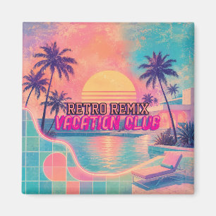Aimant Retro Remix Neon Pastel Coucher de soleil tropic