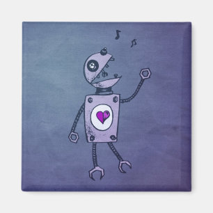Aimant Rétro robot de chant heureux