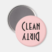 Aimant Rétro rose et noir Nettoyant/Lave-vaisselle sale (Recto/Verso)