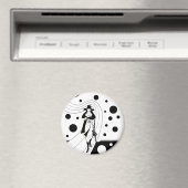 Aimant Retro Runway Model, mode Art Déco Vintage (In Situ (Lave-vaisselle))