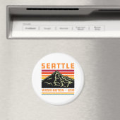 Aimant Retro Seattle Washington State Souvenir Mountain (In Situ (Lave-vaisselle))