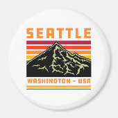 Aimant Retro Seattle Washington State Souvenir Mountain (Devant)