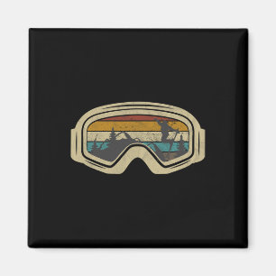 Aimant Retro Ski Goggles Montagne Vacances hiver neige Sk