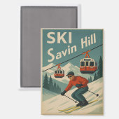 Aimant Retro Ski Savin Hill (Recto/Verso)