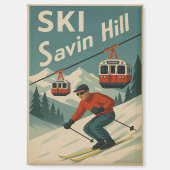 Aimant Retro Ski Savin Hill (Recto)