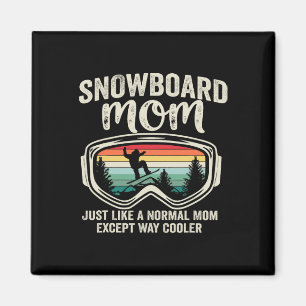 Aimant Retro Snowboardeur Snowboard Maman Snowboard Vinta