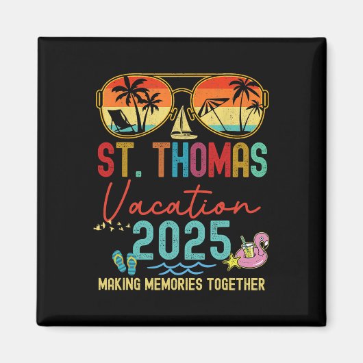 Aimant Retro St. Thomas Vacation 2025 Souvenirs correspon (Devant)