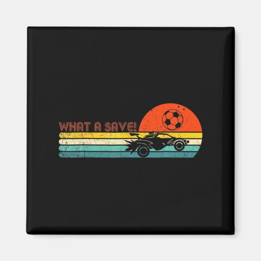 Aimant Retro Style Rocket Rc Soccer Car League Funny Game (Devant)