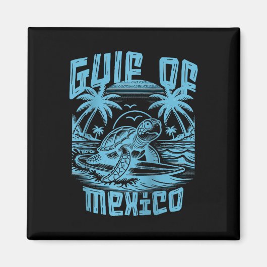 Aimant Retro Summer Gulf Of Mexico Forever Turtle Beach G (Devant)