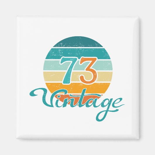 Aimant Retro Sunset 73 Vintage en détresse (Devant)