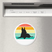 Aimant Retro Sunset Chihuahua (In Situ (Lave-vaisselle))