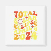 Aimant Rétro Super total Éclipse solaire 08 avril 2024 (Devant)