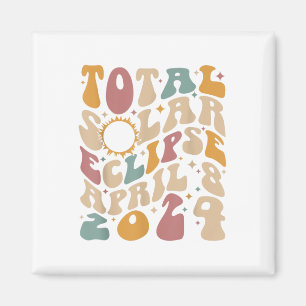 Aimant Rétro Super total Éclipse solaire 08 avril 2024