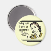 Aimant Rétro T-shirts et cadeaux de Gammie (Recto/Verso)