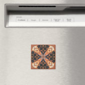 Aimant Retro Tan Motif (In Situ (Lave-vaisselle))