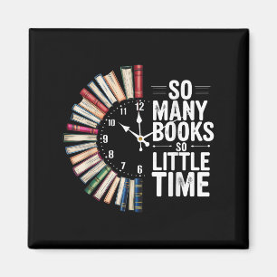 Aimant Rétro Tant De Livres Peu De Temps Livre Horloge Le